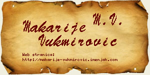 Makarije Vukmirović vizit kartica